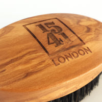 1541 London Military Hair Brush (Olive Wood) with Pure Black Bristle