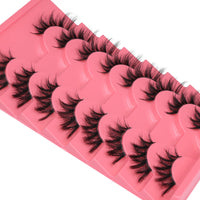 Mavphnee Half Lashes Natural Clear Band Eyelashes 3 4 False Lashes Wispy Fluffy Fox Style Half Eyelashes 8 Pairs Half Fake Eyelashes Pack