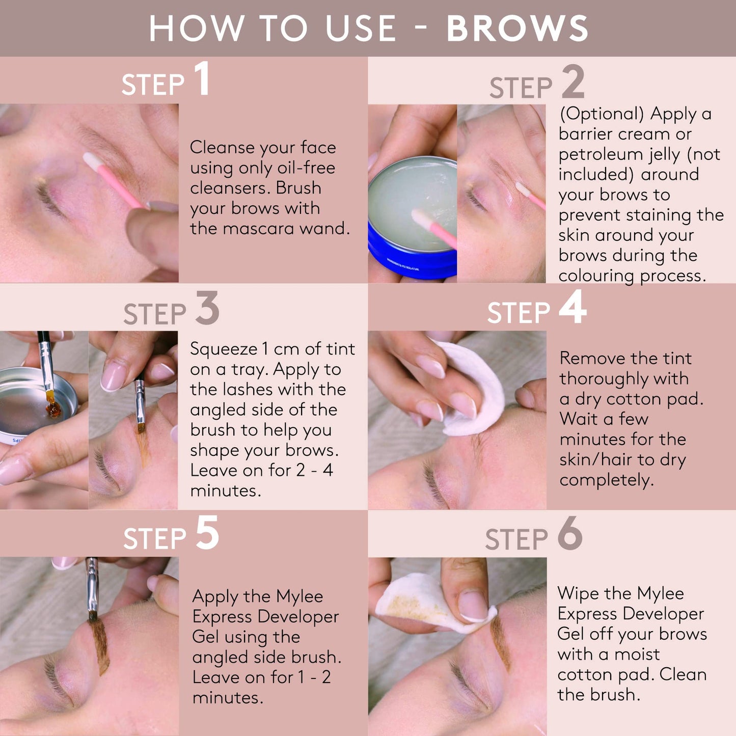 Mylee Express Lash & Brow Kit – 2 in 1 No Mix Formula, Tint + Developer Gel + Double Sided Brush, Professional Eyelash & Eyebrow Dye Tinting, Long Lasting, Semi-Permanent, Fast & Easy (Black)