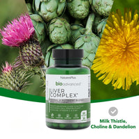 Nature's Plus NaturesPlus Bio Advanced Liver Complex - Liver Supplement with Turmeric, Artichoke, Milk Thistle, Dandelion, Choline, Methyl B12, Folate, VIT C - Gluten, Dairy, Soy Free - Vegan, 60 Capsules
