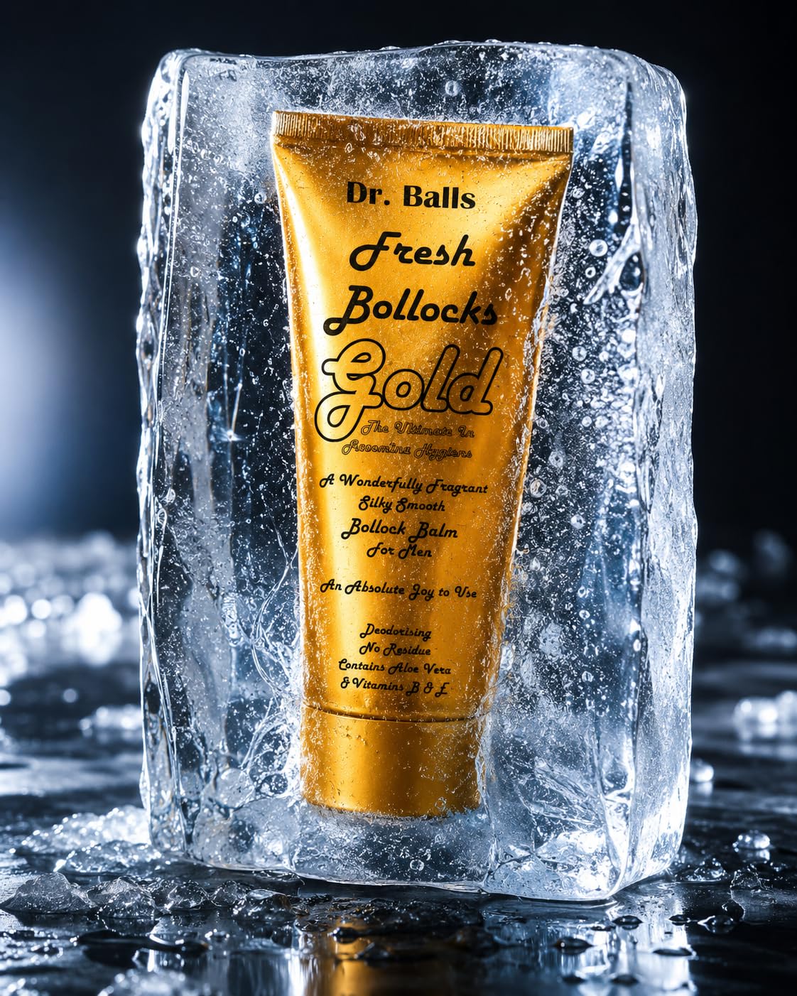 Dr. Ball's Fresh Bollocks Gold - Intimate Deodorant and Anti-Chafing Balm. 200ml tube.