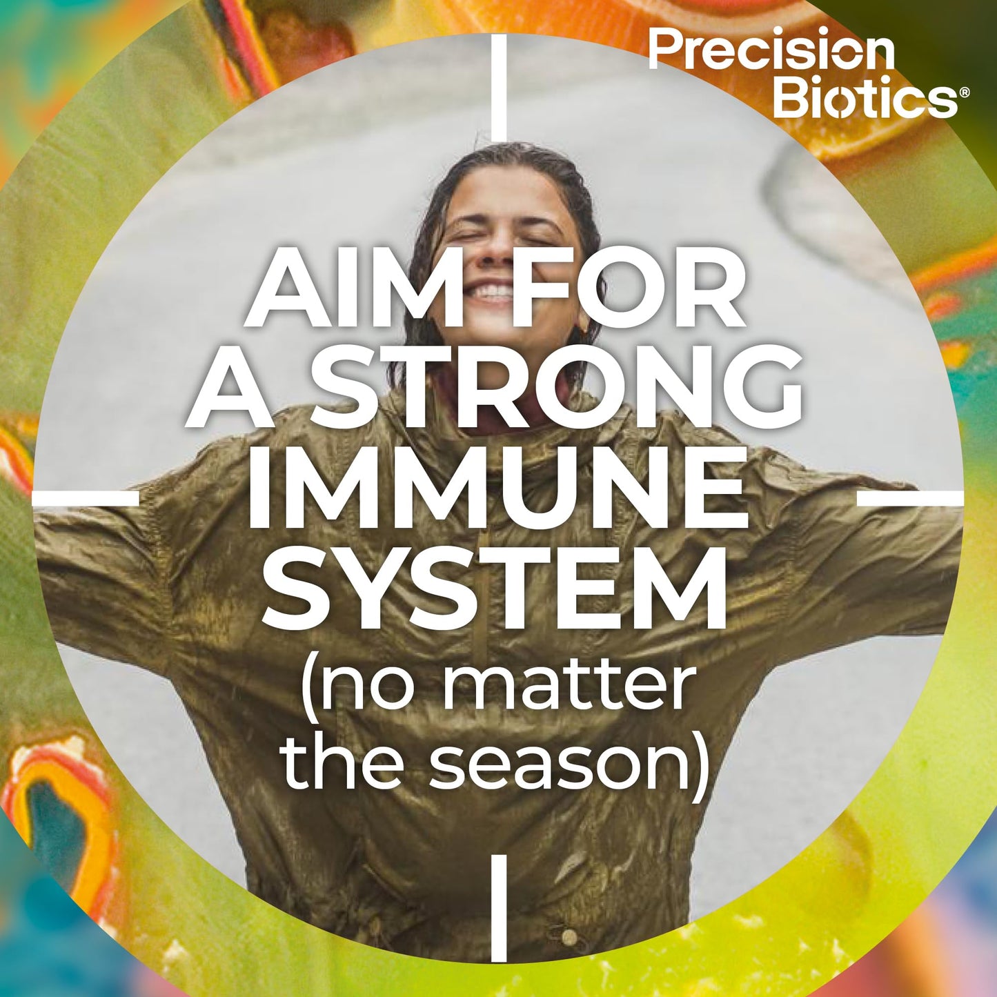 PrecisionBiotics Daily Immune Support - Daily Gut Health Probiotics Supplement - L.CASEI 431 Bacterial Culture Strains + Vitamin C - 30 Capsules