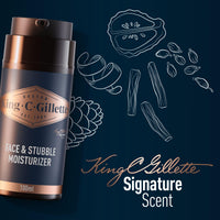 King C. Gillette Face & Beard Moisturiser for Men, 100 ml, with Vitamin B (B3), B5 Complex & Argan Oil, Beard Softener for Men