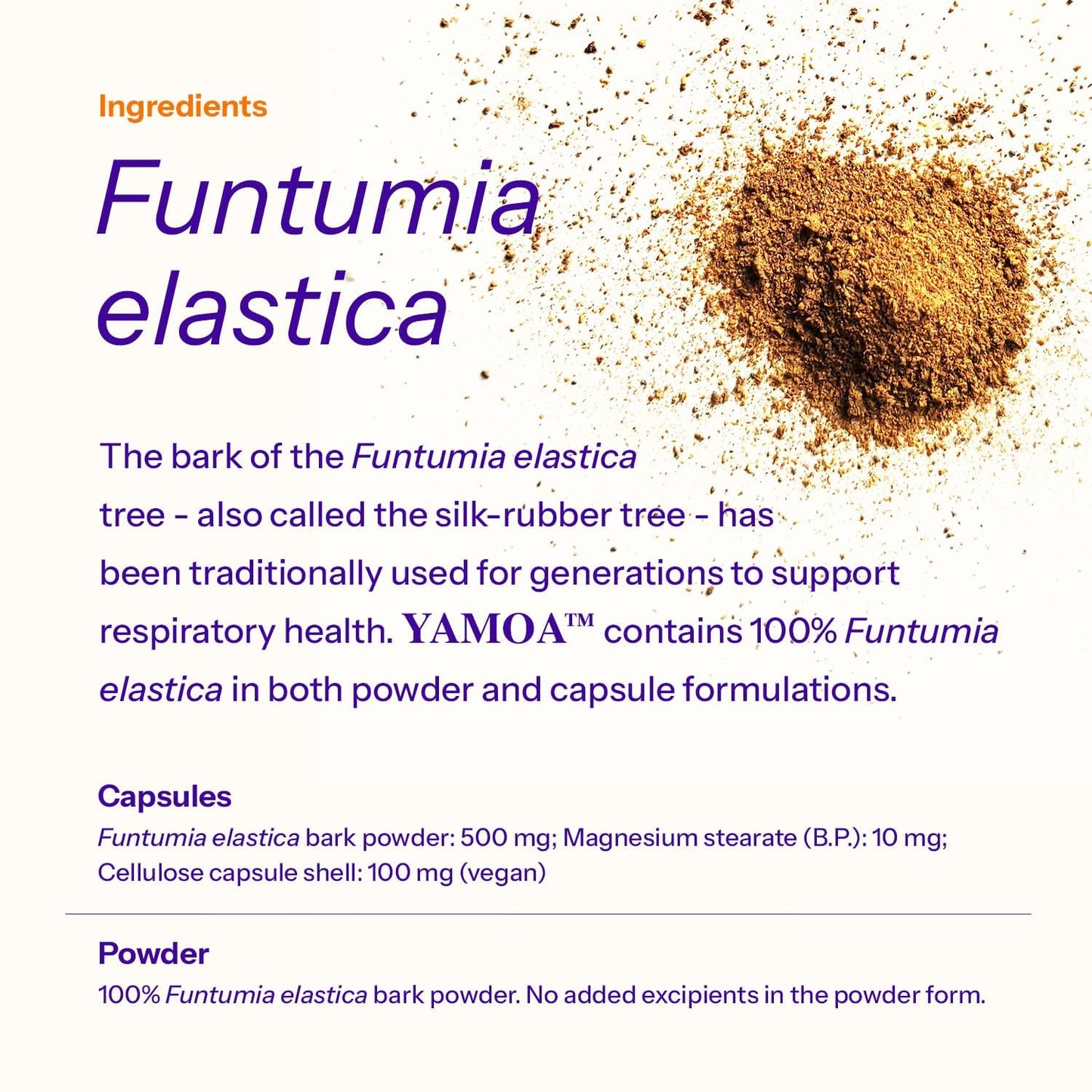 Funtumia elastica Food Supplement 30gm Pure Powder - Yamoa - Respiratory Support