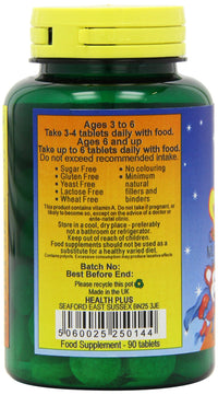 Health Plus Supermouse - Orange and Lemon Flavour Children's Chewable Multivitamin Supplement - 90 Tablets