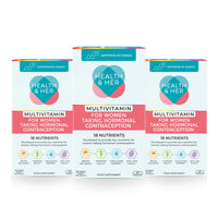 Health and Her Health & Her Multivitamin Supplement for Women Taking Hormonal Contraception - Nutrition Support for Women & Teen Girls on The Pill - 3 Month Supply, 180 Tablets - Vegetarian & Gluten Free