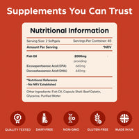 Purolabs Omega 3 Fish Oil Capsules – High Strength Omega 3 with 660mg EPA & 440mg DHA per Serving – Premium Omega 3 Capsules for Heart, Brain & Vision Support – 90 Easy-to-Swallow Softgels