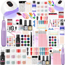 DouborQ Acrylic Nail Kit with Electric Nail Drill U V Nail Lamp Nail Art Tools Starter Set Acrylic Nail Art Supplies for Beginner with Everything (-27)