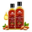 Ayumi Pure Sweet Almond Oil with Vitamin E | Hydrating Hair Oil for Dry Hair | AlmondOil for Skin Dryness | Anti-Ageing FaceOil | Body Oil for Dry Skincare | Beard Oil for Grooming | 2 x 150ml