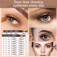 AWAVM 7Sheets/77Pairs 4D Hair-Like Tattoo Stickers Waterproof Natural Fake Eyebrow Stickers,Long Lasting Eyebrow Grooming Shaping Perfect for Women and Girls (Brown-09)