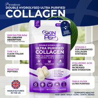 Bio-Active 100% Pure Bovine - SkinPep Hydrolysed Collagen Peptides 1080mg -120 Capsules | Vitamin C & Hyaluronic Acid | Grass-Fed, Halal Certified, Made in UK | Type I & III Skin, Hair & Joint Support