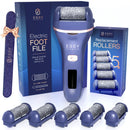 Essy Electric Foot File Pedicure Feet Hard Skin Remover Foot Scraper Dry Dead Skin Remover Callus Exfoliator Rechargeable Feet Scrubber with 5 Replacement Rollers Foot Care Skin Removers