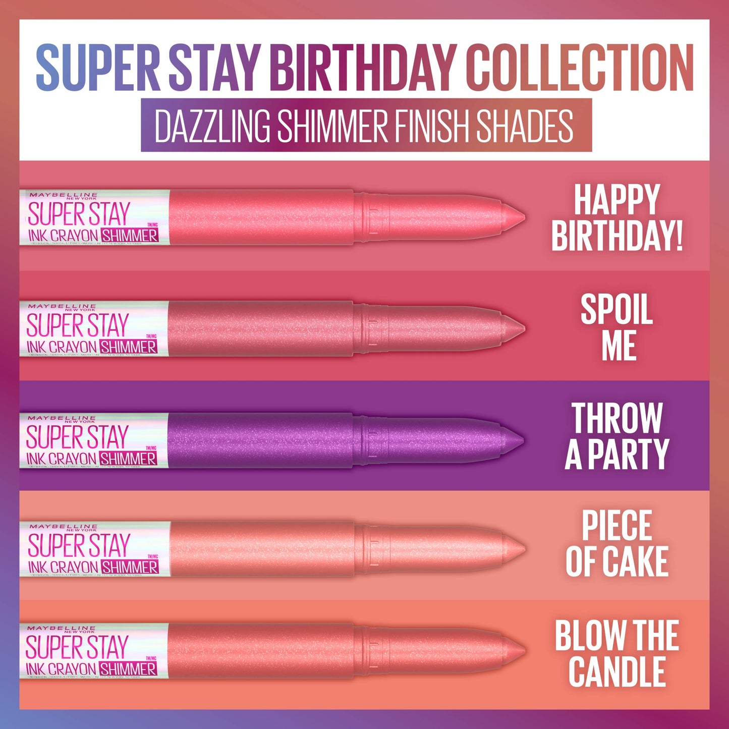 Maybelline SuperStay Shimemr Ink Crayon - 170 Throw A Party