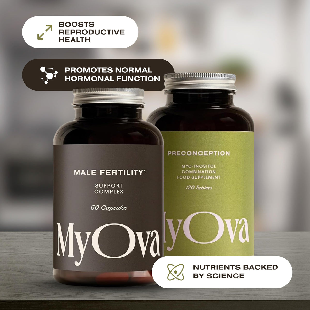 MyOva Conception Vitamins for Women and Men - Pre Pregnancy Supplement for Couples Trying to Conceive - Contains Essential Vitamins and Minerals to Support Fertility - 30 Days Supply