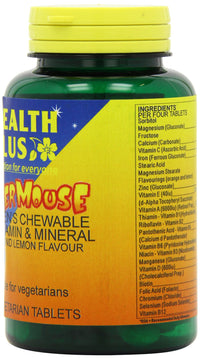 Health Plus Supermouse - Orange and Lemon Flavour Children's Chewable Multivitamin Supplement - 90 Tablets