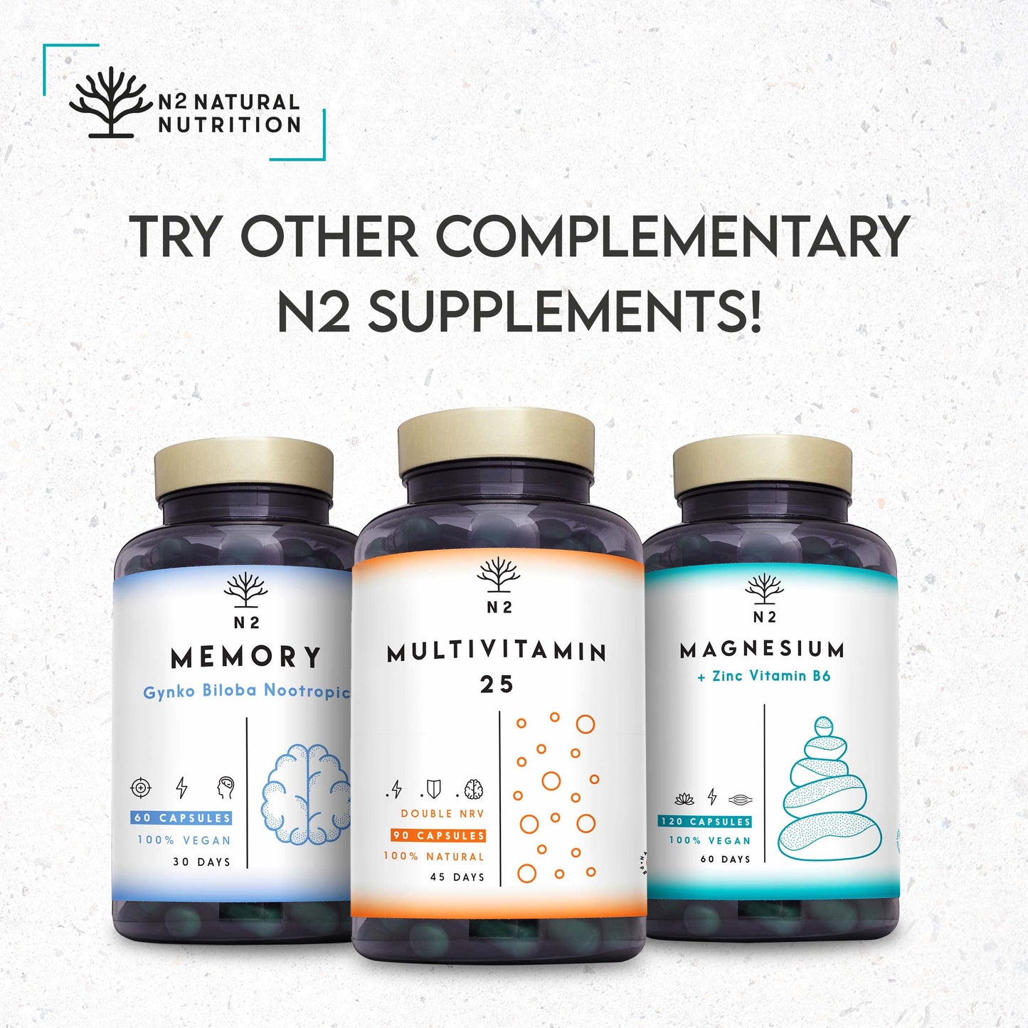 Vitamin B Complex High Strength. Vitamin B12, B9 (folic Acid), B7 (Biotin), B6, B5, B3, B2, B1,Inositol. Improves Mental Performance and Reduces Fatigue. 150 Capsules. Vegan. CE. N2 Natural Nutrition