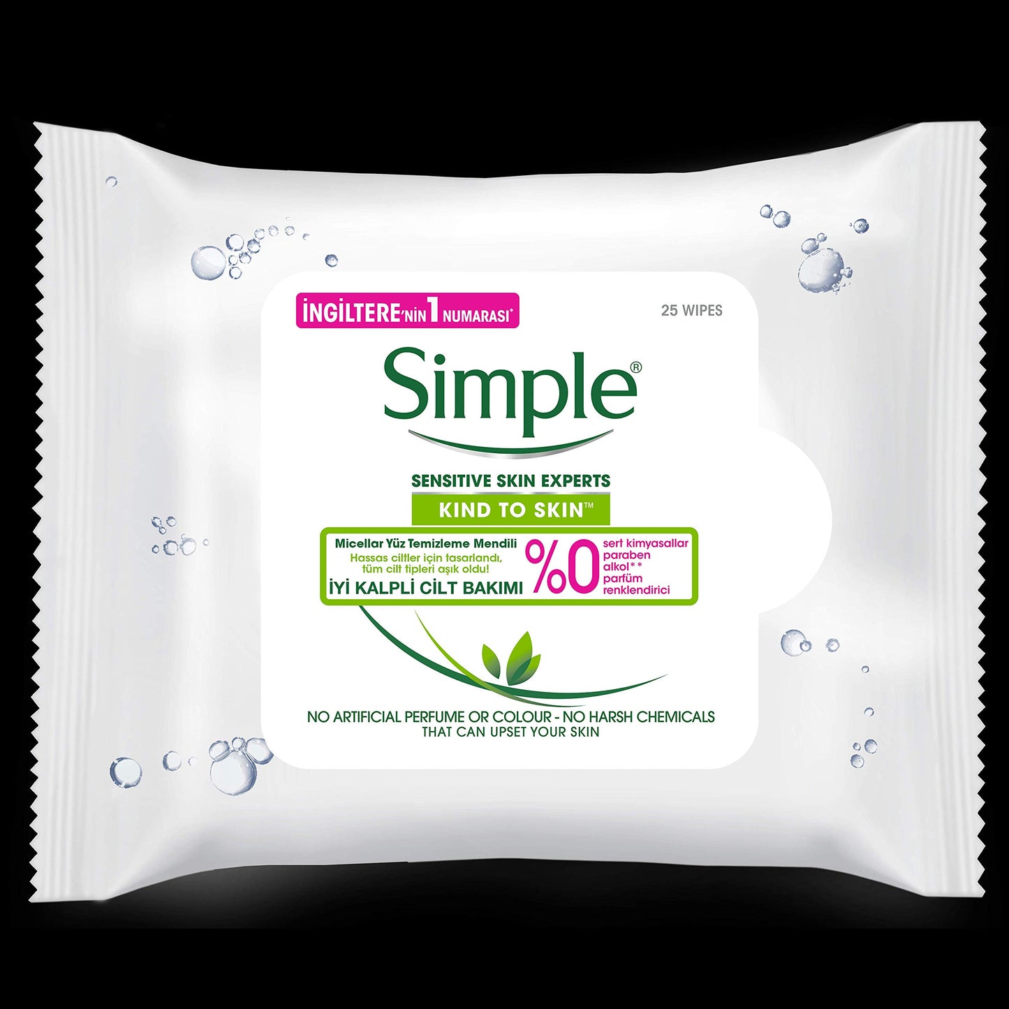 Unilever Simple Kind to Skin Micellar Remove Waterproof Make-up Cleansing Wipes for Sensitive Skin 25 Wipes