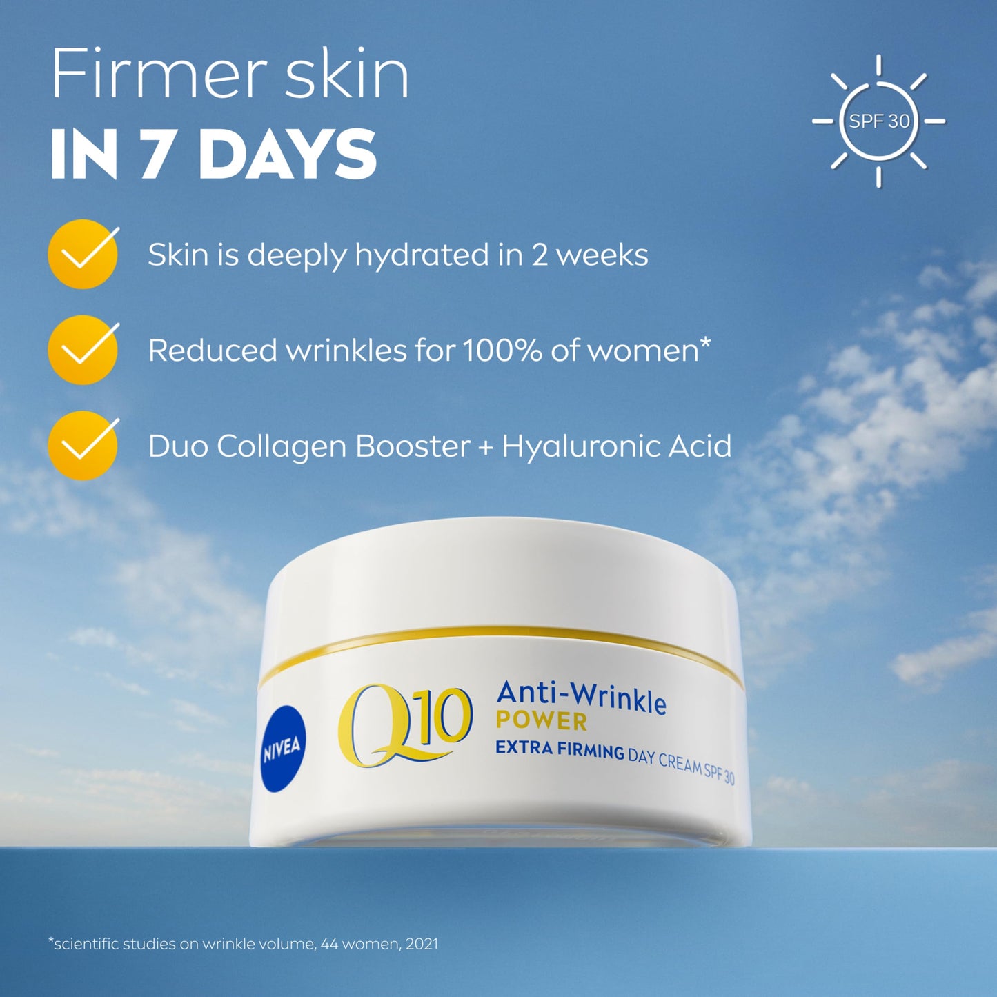 NIVEA Q10 Anti-Wrinkle Power SPF30 Firming Day Cream (50ml), Facial Moisturiser to Reduce Wrinkles, Firming Cream to Nourish and Achieve Firmer Skin in 7 Days