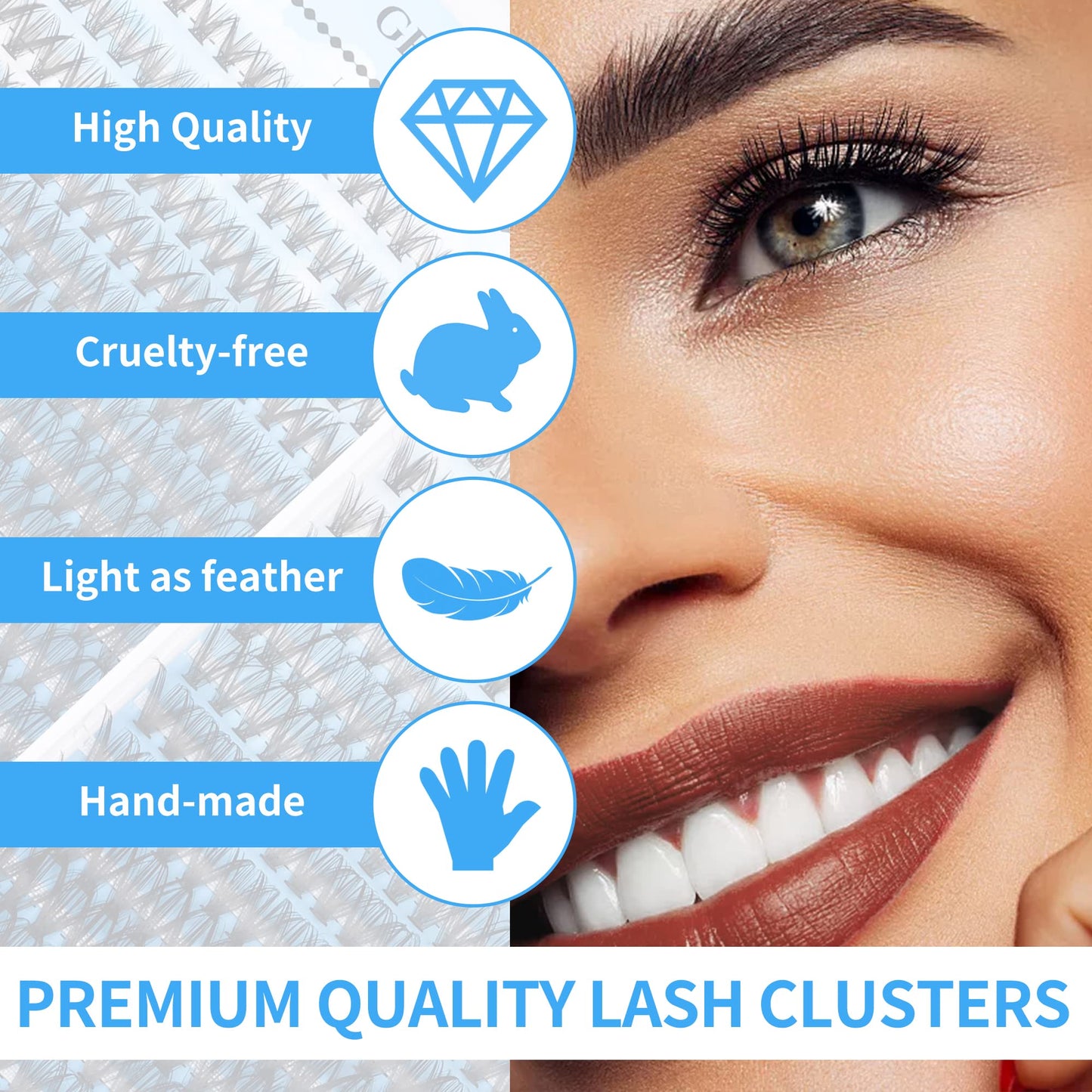GEMERRY Individual Lashe 280pcs 0.07mm Lash Clusters 40D 8-16 MIX D Curl Cluster Lashes Soft Natural Individual Lashes Cluster Reusable DIY Eyelash Extensions(40D-D-0.07-8-16mm)
