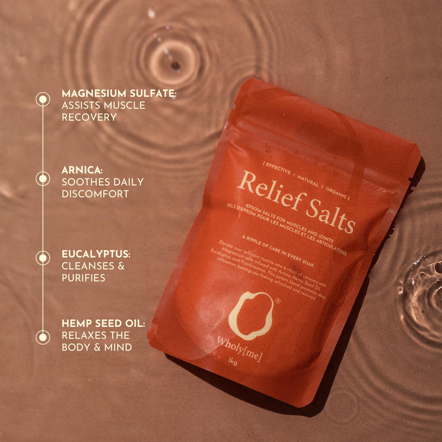 WholyMe Epsom Salt Bath Salts - Natural Bath Soak for Muscle and Joint Recovery - Made in The UK - Arnica, Frankincense and Eucalyptus Essential Oil - Great for Post Workout and Relaxation - 200g