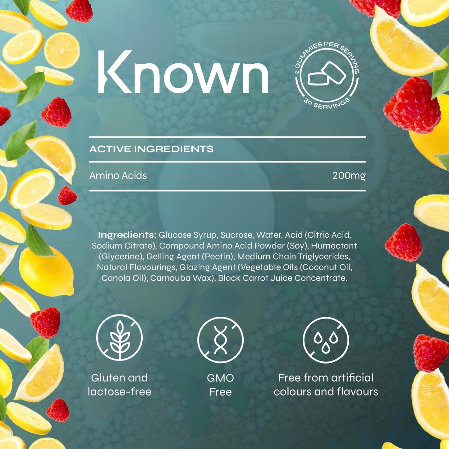 Known Essential Amino Acids Gummies – Pink Lemonade Flavour – Vegan Gummy Supplement with 200mg Amino Acids – Muscle Health & Recovery – 2 Month Supply – for Men & Women