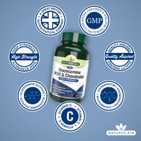 Natures Aid Glucosamine, MSM and Chondroitin, with Vitamin C, 90 Tablets
