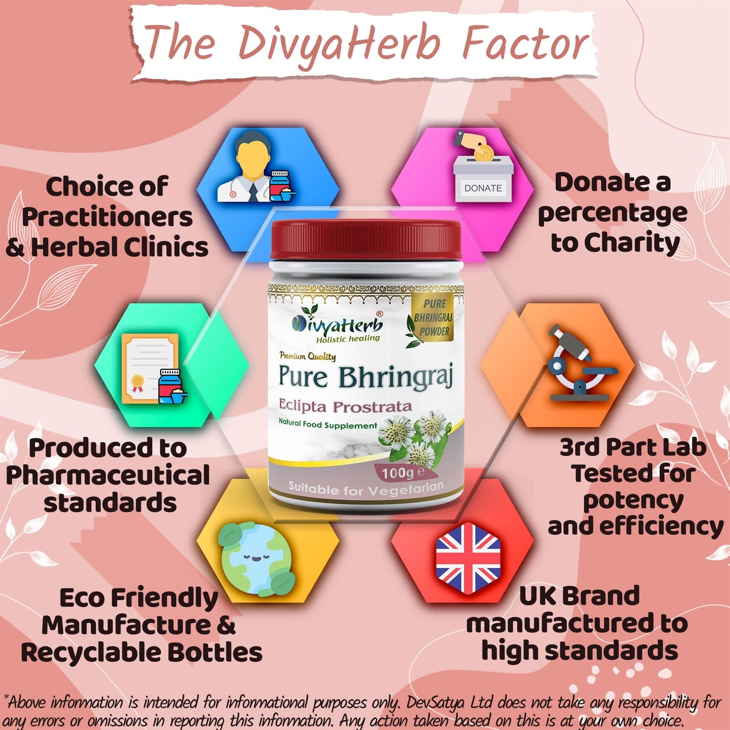 DivyaHerb Pure Bhringraj Powder