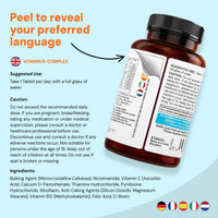 NEW LEAF PRODUCTS Vitamin B Complex - 365 Small Tablets - All 8 B Vitamins B1-B2-B3-B5-B6-B12, (1 Year Supply) High Strength Biotin, Folic Acid and Vitamin C - Reduction of Tiredness, Energy & Immune Support - UK Made