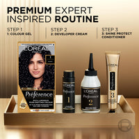 L'Oreal Paris Preference Hair Dye, Long Lasting, Luminous Permanent Hair Colour, 1, Napoli (Packaging may vary)