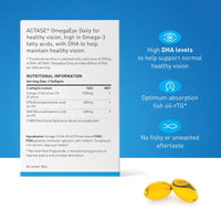Actase OmegaEye Daily (Formerly Optase Omega Vision) - High DHA Omega-3 Eye Care Supplement to Help Maintain Healthy Vision - 60 Softgels