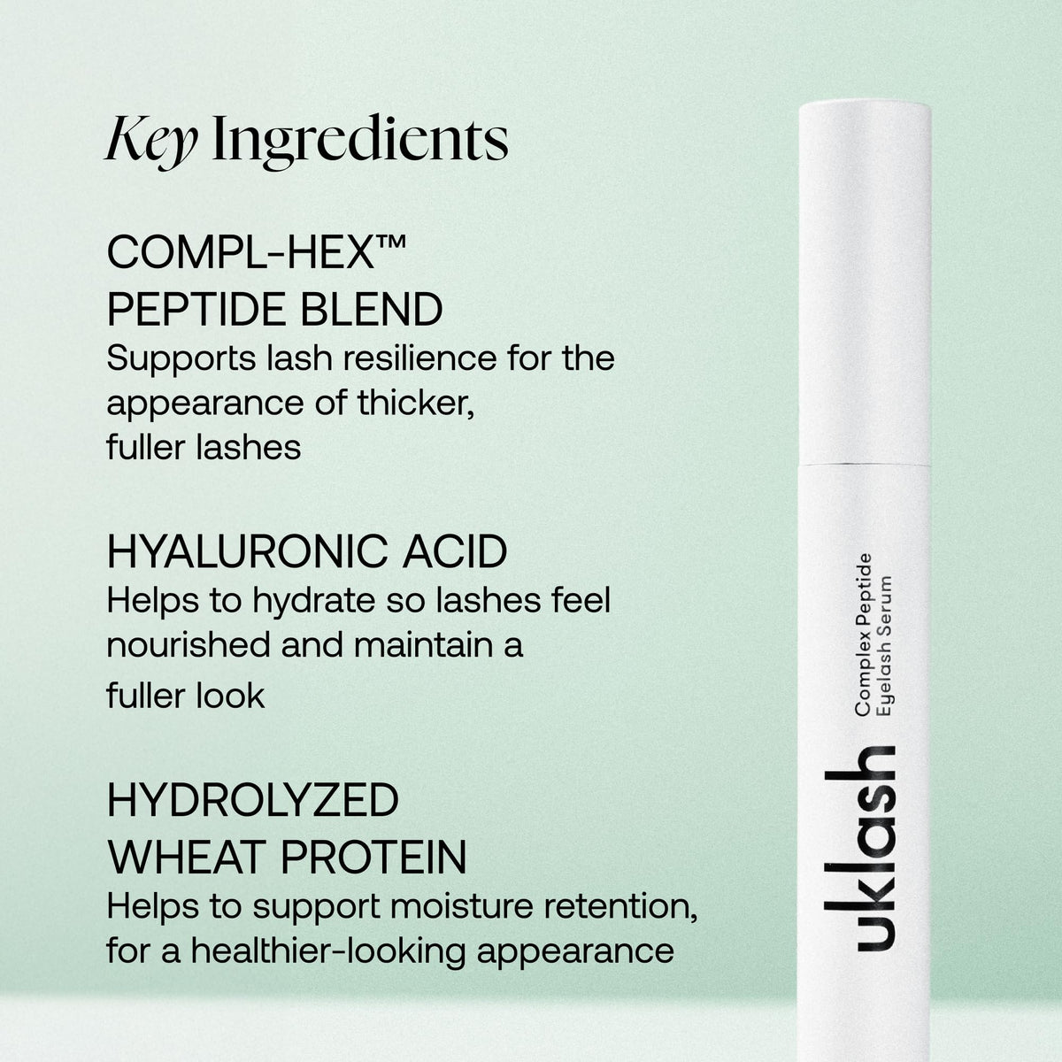 UKLASH | Complex Lash Serum | UK's #1 Rated Lash Serums for Stronger, Longer Lashes - Peptide Serum, Cruelty-free, Prostaglandin & Paraben-free - Recommended for All Skin Tones
