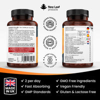 NEW LEAF PRODUCTS Vitamin C Tablets 1000mg - Enriched with Bioflavonoids & Rosehip - Premium Vitamin C Supplements - 360 Vegan Vitamin C Tablets High Strength Ascorbic Acid VIT C for Normal Immune System UK Made