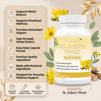 ProBotanics St John's Wort 900mg Maximum Strength | Standardised 0.3% Hypericin Extract | High-Strength Herbal Supplement for Emotional Wellbeing | 60 Vegan Capsules