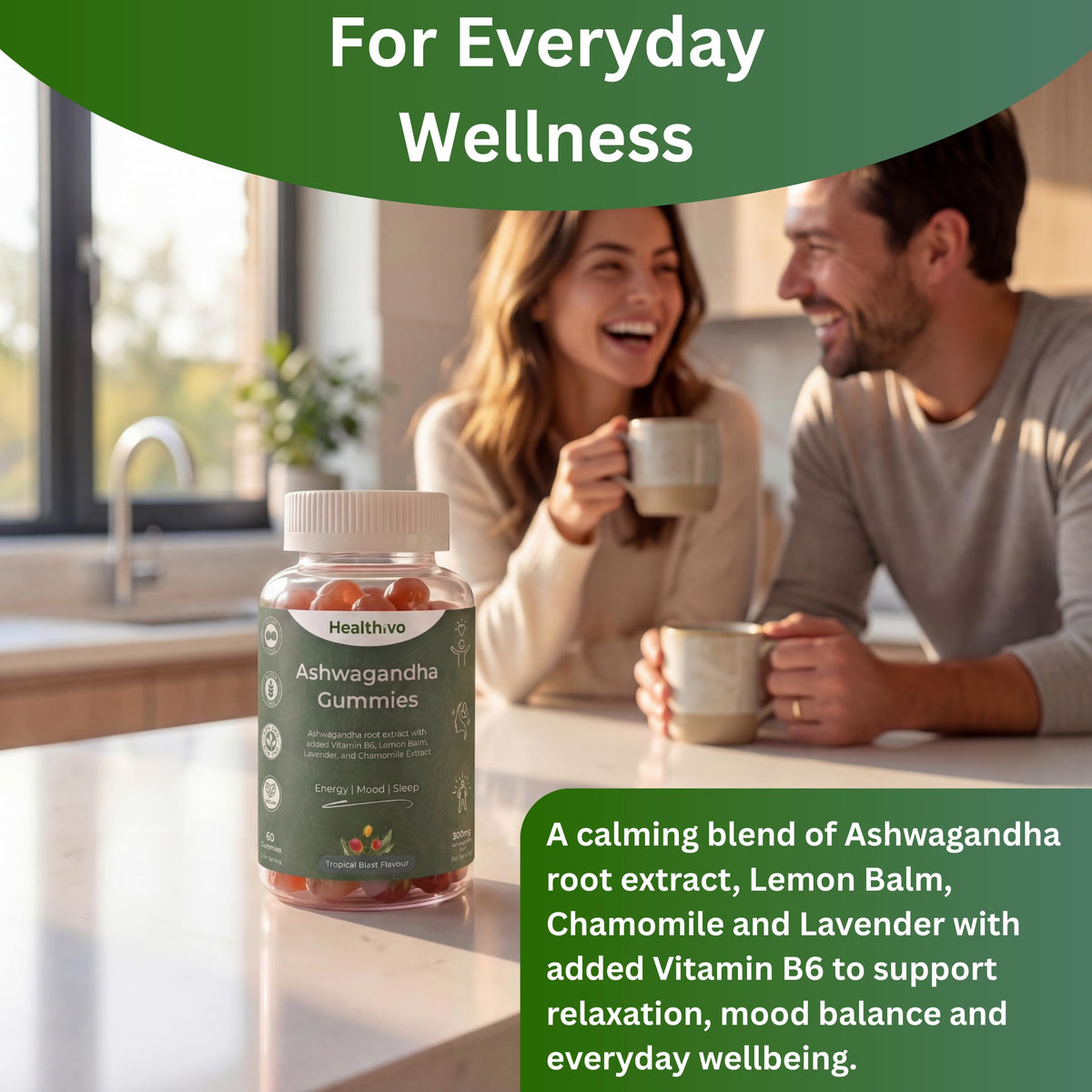 Healthivo® Ashwagandha Gummies High Strength 300mg, 60 Gummies, Vegan