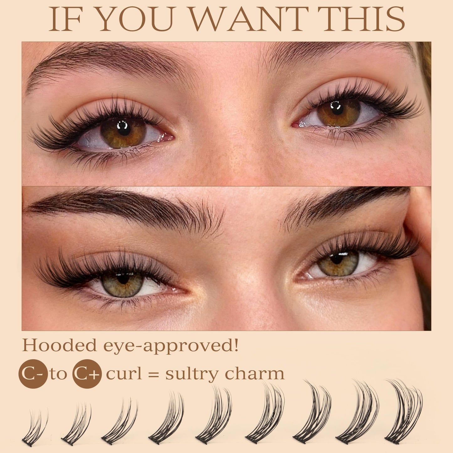 TOOCHUNAG Natural Lash Clusters 180pcs Individual Eyelashes Wispy Cluster Lashes 7-15mm C Curl Eyelash Clusters Left&Right DIY Individual Lashes Extension