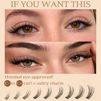 TOOCHUNAG Natural Lash Clusters 180pcs Individual Eyelashes Wispy Cluster Lashes 7-15mm C Curl Eyelash Clusters Left&Right DIY Individual Lashes Extension