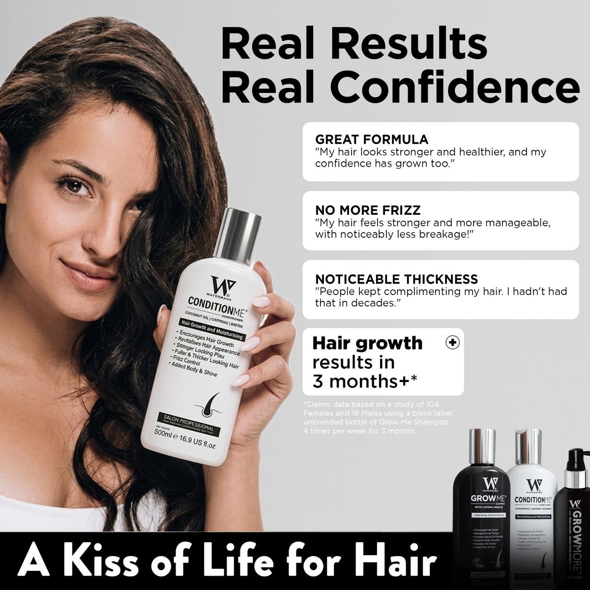WATERMANS Watermans Hair Growth Conditioner - with Niacinamide, Shea Butter, and Rosemary - Suitable for All Hair Types Including Afro - Nourishing Treatment for Dry & Damaged Hair