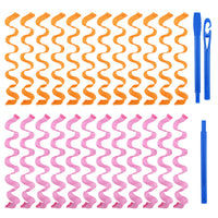 URAQT Hair Rollers for Long Hair, 24Pcs 50cm Hair Curlers No Heat Spiral Curls, Wave Hair Curlers Styling Kit with Styling Hooks for Women Girl, Healthy DIY Hairstyle