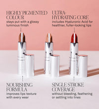 Mii Cosmetics HydraBoost Lip Lover Lipstick | Highly Pigmented and Glossy Lipstick for Women | Hydrating Lipstick with Hyaluronic Acid | Moisturising Lipstick for Healthy, Plump Lips | Dahlia