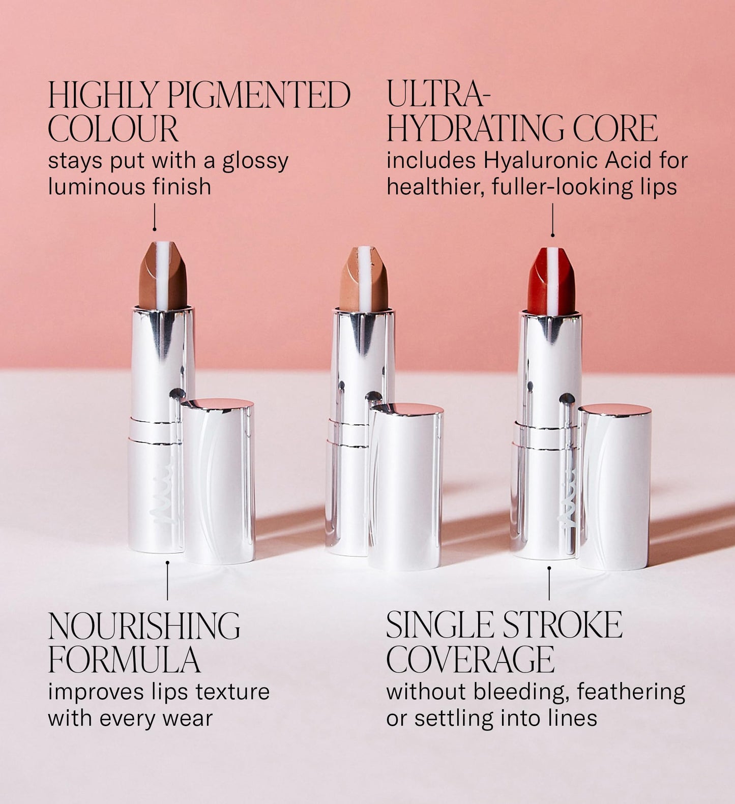 Mii Cosmetics HydraBoost Lip Lover Lipstick, Long Lasting, Packed with Hyaluronic Acid, High Impact Colour, Glossy Luminous Finish, Moisturising Lipstick for Healthy & Plump Lips, Summer Lovin'