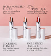 Mii Cosmetics HydraBoost Lip Lover Lipstick, Long Lasting, Packed with Hyaluronic Acid, High Impact Colour, Glossy Luminous Finish, Moisturising Lipstick for Healthy & Plump Lips, Summer Lovin'