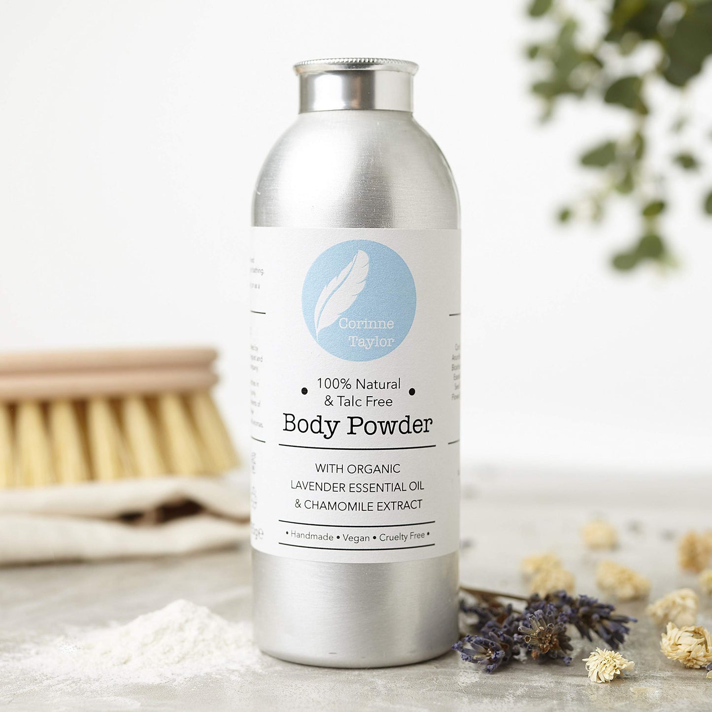 Corinne Taylor Talc Free Body Powder. 100% Natural, Vegan, Cruelty Free, Organic, Plastic Free, Zero Waste - 85g