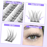 Natural Cluster Lashes CC Curl 168 Pcs Wispy Lash Extensions 9-11MM Mixed Lengths Eyelash Extension Individuals Self Application DIY at Home by Mavphne