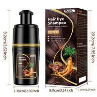 IIIMEIDU Black Hair dye Shampoo 3 in 1, Natural Hair Color Shampoo for Gray Hair, Herbal Hair Dye Shampoo for Women and Men 100% Grey Hair Coverage,350ml (Dark brown)