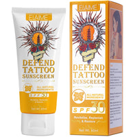 Trendyfave Tattoo Care Sunscreen - Tattoo Sun Cream Spf 30, Tattoo Sun Protection, Very Water+Sweat Resistant Natural Sunscreen, Tattoo Aftercare Suncream Lotion,Tattoo Fade Protection, 60ml