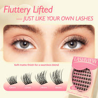 LASHVIEW Lash Clusters DIY Cluster Eyelash Extensions Mega Volume Reusable Individual Lashes Volume Look Super Thin Band & Soft(CE107)