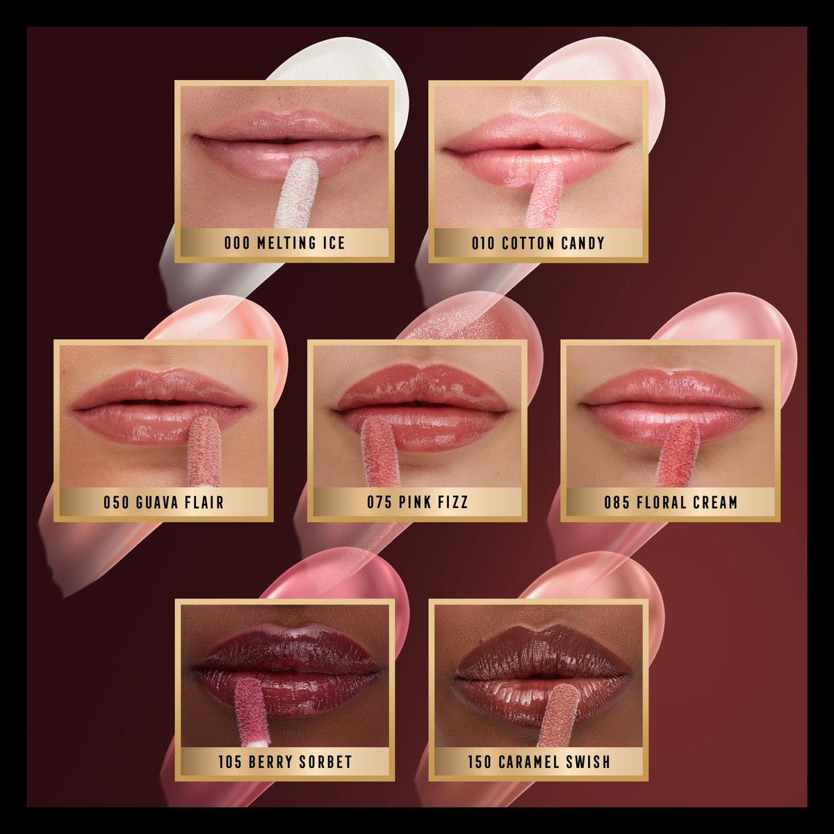 Max Factor 2000 Calorie Lip Glaze Pink Fizz, Full Shine Lip Gloss, Nourishing with Hyaluronic Acid & Squalane, Instant Plump, Non-Sticky, Vanilla-Milk Scent, Fuller Looking Lips