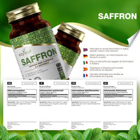 Ezyleaf Nutrition EZ Saffron Extract Supplement | 60 High Strength Saffron Capsules - 200mg (from 4:1 Extract) Safron Herb Extract per Serving | Non-GMO, Gluten & Allergen Free | Manufactured in The UK