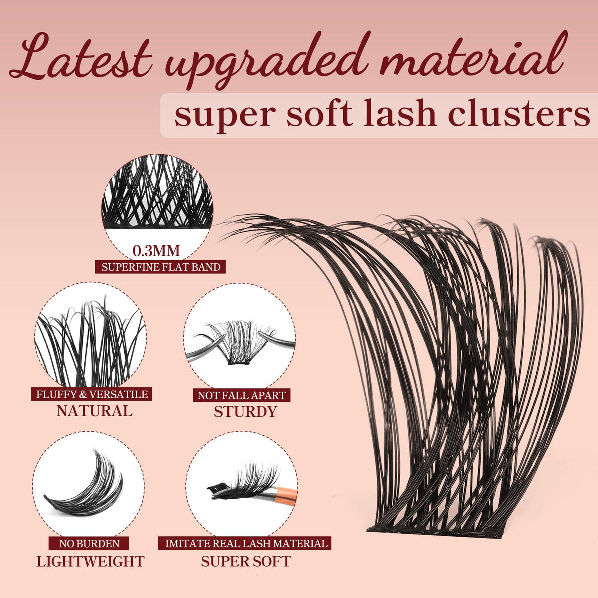 Higu clace Cluster Lashes 96pcs, Lash Clusters D Curl Mix8-18mm, Ultra Softy Eyelashes Fluffy, Super Thin Band Silky DIY Lash Extension Natural Look Reusable Use at Home (UltraSofty02, Mix10-18)