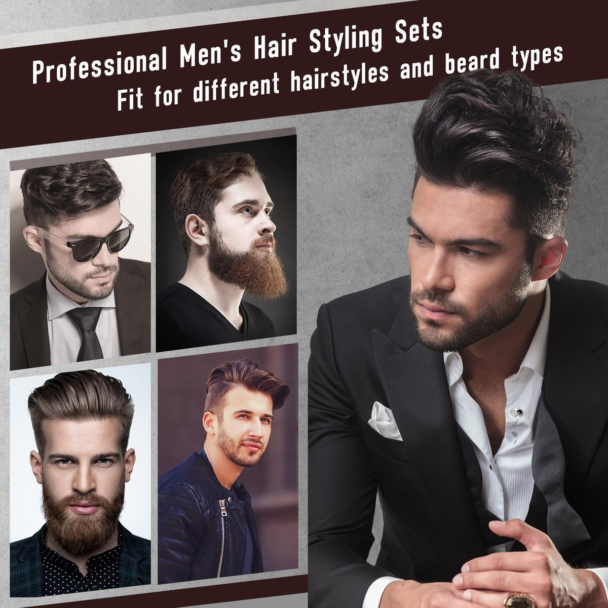 Dylapick Mens Hair Brush and Beard Brush Set,Boar Bristle Beard Brush Set